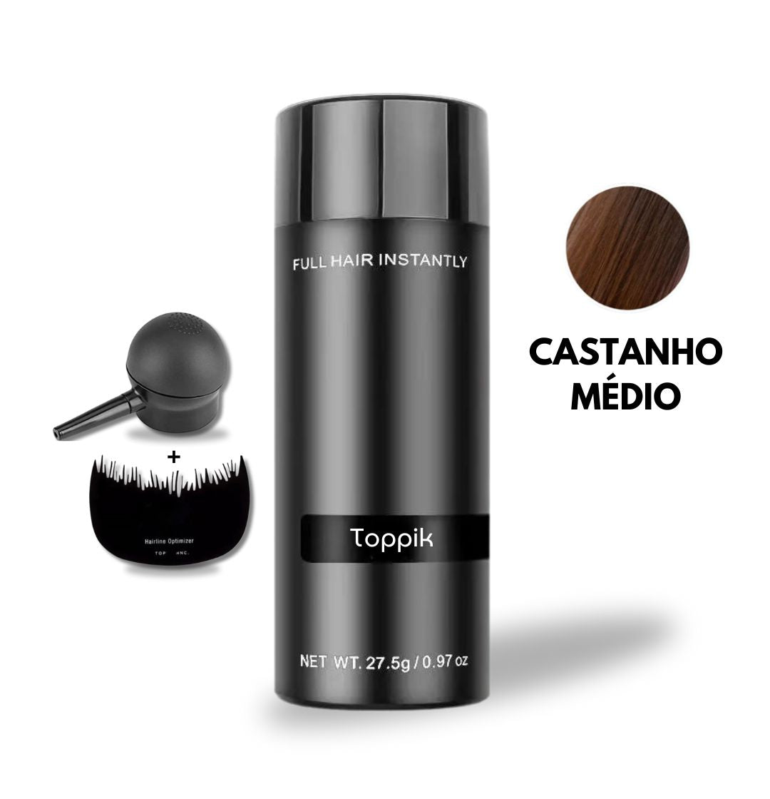 Toppik Hair - Esconda a calvície em segundos! (Modelador + Spray de brinde)