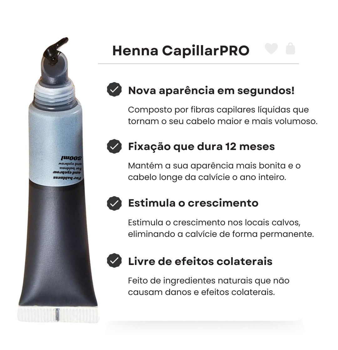 Henna CapillarPRO® - Elimine a calvície em minutos! (Compre 1 Ganhe 2)