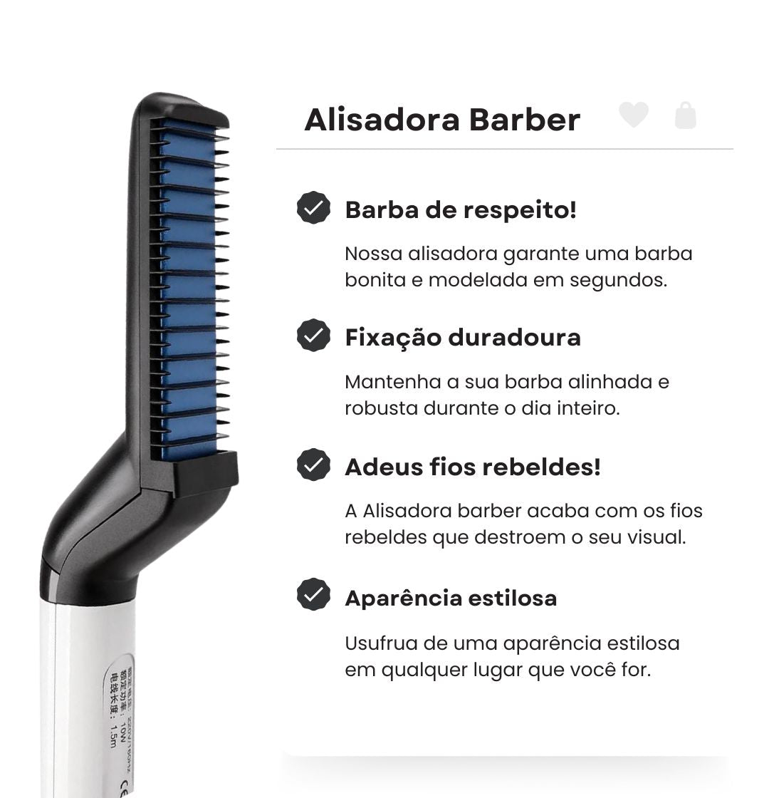 Alisadora Barber - Barba modelada em segundos! (+ Barbeador Dragon)